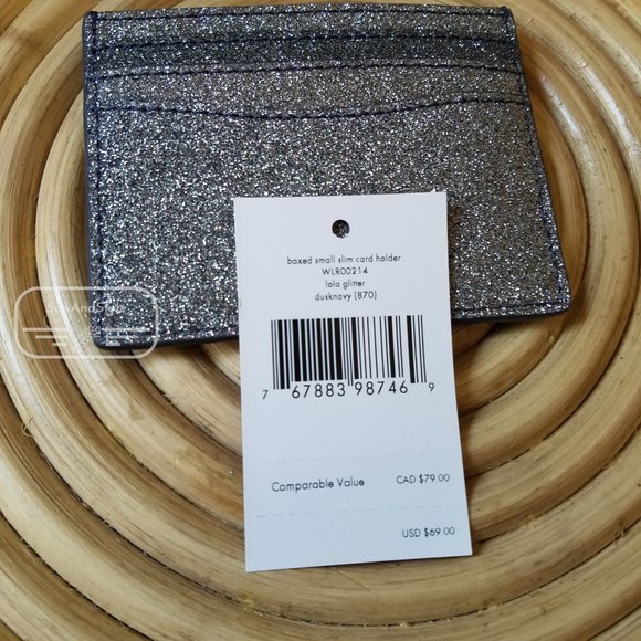 Kate Spade Boxed Small Slim Card Holder Dusk Navy - Picture 10 of 15